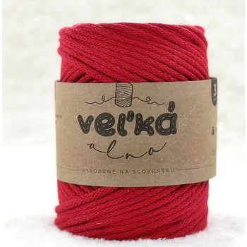 Příze VEĽKÁvlna VEL'KÁvlna bavlněná šňůra na háčkování 3mm Mák