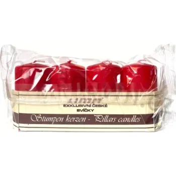Svíčka Lima Adventní svíce červená 4 ks