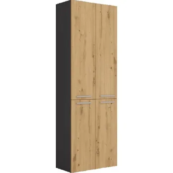 Nábytek FALCO Koupelnová vysoká skříňka Noemi 1K DD antracit/dub artisan