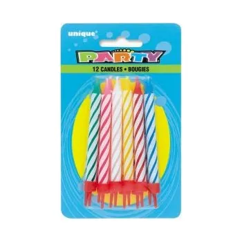 Dortová svíčka Svíčky barevné v držátku 12ks