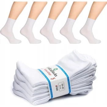 Pánské ponožky Ponožky bílé beztlakové zdravotní 5 párů 38-40 bavlněné