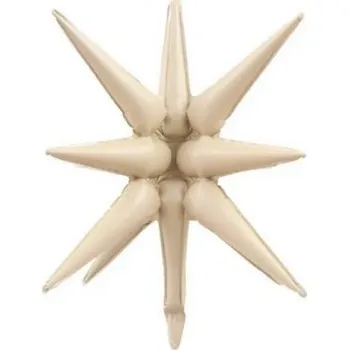 Balónek Hvězda 3D krémová 60cm - fóliový balónek