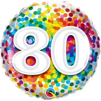 Balónek Kruh - Barevné konfety 80 18"/45cm fóliový balónek