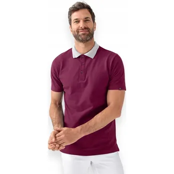 Pánské tričko Pánské Polo tričko vínové barvy s bílým límečkem Clinic Dress vel. M