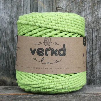 Příze VEĽKÁvlna VEL'KÁvlna bavlněná šňůra na háčkování 5mm Pistácie