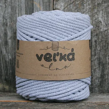 Příze VEĽKÁvlna VEL'KÁvlna bavlněná šňůra na háčkování 5mm Žula