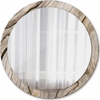 Zrcadlo Krásné nástěnné Zrcadlo, kruh, vzhled prasklého dřeva, 100 cm