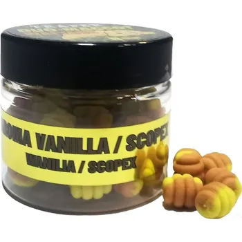 Boilies WAFTERS Červi DUO COLOR Traper 8mm VANILKA/SCOPEX