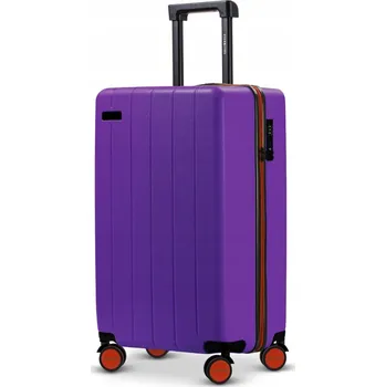 Kabinový Kufr, Tichá a Otočná Kolečka 360°, Zámek TSA, ABS, Fialový