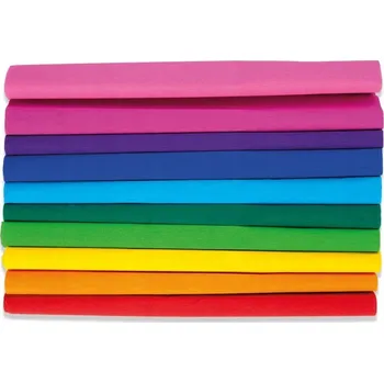 Krepový papír Krepový papír mačkaný 50x200cm 10 rolí MIX Krásný pro VÝTVARNÉ práce