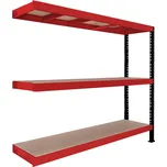 Přístavek k regálu Trestles RNC 1800x1600x600, nosnost 2400 kg, 3 police Barva: červeno-černá