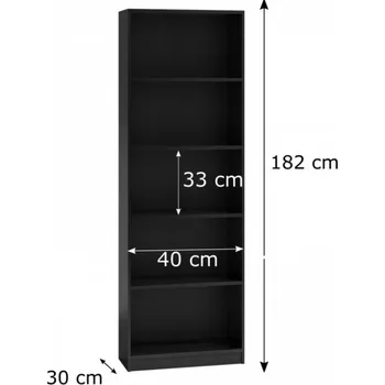 Knihovna Regál šíře 40 cm černý