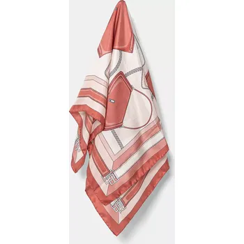 Šátek Hedvábný šátek BOSS Lainy červená barva, 50536118 39X, vel. ONE SIZE