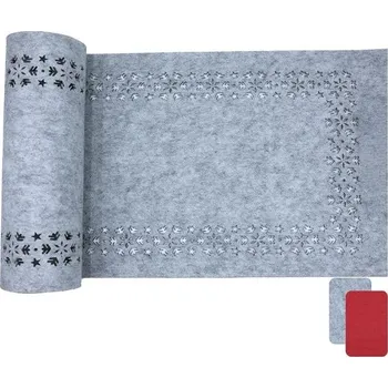 Železářství DIKARIYA běhoun z plsti zimní, 40x180CM šedý běhoun zimní stuha na stůl jako dekorace na stůl