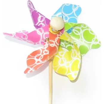 Větrník barevný, 9 cm + špejle 8821