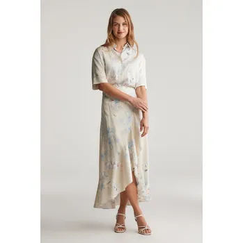 Dámská sukně SUKNĚ GANT FLORAL PRINT WRAP FRILL SKIRT PUTTY