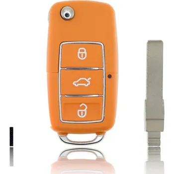 Autoklíč Obal klíče dálkového ovládání VW, Seat, Škoda 3tl. žlutá HU66