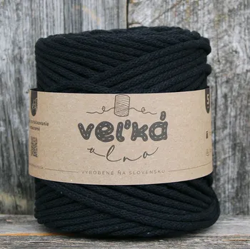 Příze VEĽKÁvlna VEL'KÁvlna bavlněná šňůra na háčkování 5mm Uhel