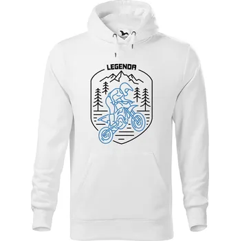 Pánská mikina DOBRÝ TRIKO Pánská mikina s potiskem Legenda motocross Velikost pánské mikiny: M, Barva: Bílá
