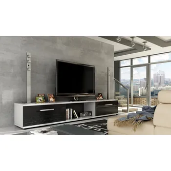 Televizní stolek FALCO Televizní stolek Malton Lesk bílá/černá lesk