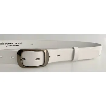 Opasek PENNY BELTS Kožený opasek 30-190-00 bílý - 85 cm
