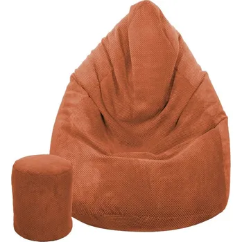 Sedací pytel Toffel Sedací vak MAXI COMFORT Plyš 125x95 cm s podnožkou VZOR: Oranžová