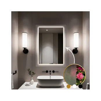 Zrcadlo Obdélníkové zrcadlo na ornamentálním skle Master Point s osvětlením - LUXORA SOLEIL LED