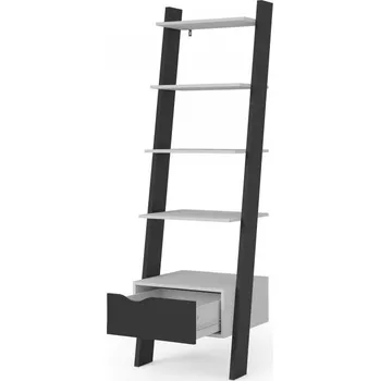 regál TVI Policový regál Doyle 85 bílý/černý mat