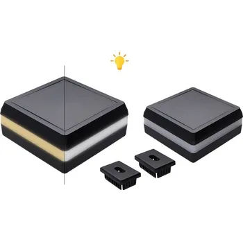 Pohon brány SOLAR-LED světlo na sloupky, teplý / studený režim - 2 LED světla na plot, terasu atd., balení 1 pár, obsahuje adapter na sloupky 60 x 40 mm, možnost dokoupit adapter na sloupek 60 x 60 nebo 80 x 80 mm