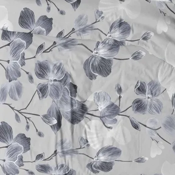 Bavlněná látka Kytičky na Šedém 1729