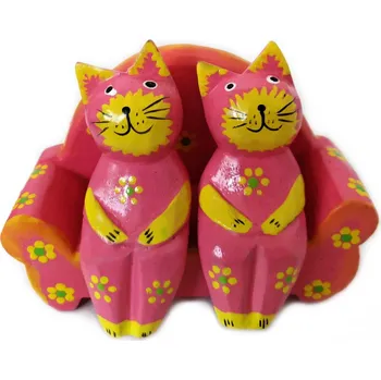 Kočka pár na lavičce 11cm