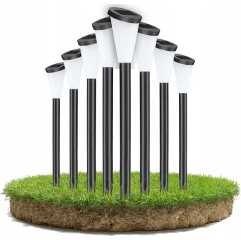 Venkovní osvětlení Solární LED zahradní lampy, sloupek k zapíchnutí, černá, do zahrady, hrot, studená bílá