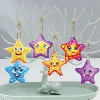 Diamantové malování Diamantové malování - Přívěsek - SET 6ks - Hvězdičky