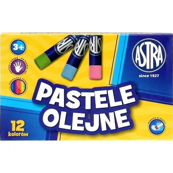 Pastelka Astra OLEJOVÉ PASTELKY sada 12 BAREV měkké Pastelky ŠKOLNÍ Vícebarevné