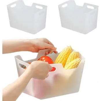 Úložný box Domácí organizér mléčně bílý koupelnový kuchyňský kontejner miska L