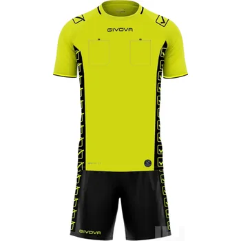 Komplet pro rozhodčí GIVOVA OFFICIAL, barva 0019 zářivě žlutá, velikost M, logo FAČR bez potisku