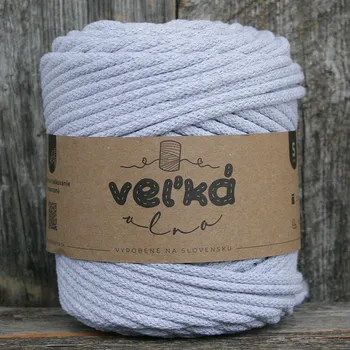 Příze VEĽKÁvlna VEL'KÁvlna bavlněná šňůra na háčkování 5mm Měsíční kámen