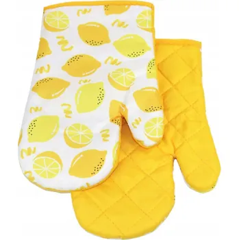 Chňapka KUCHYŇSKÉ RUKAVICE ŽLUTÉ S MAGNETEM, SADA 2 KS - CITRONY