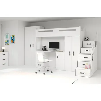 Dětská postel BM Dětská patrová postel Max 4 Dřevo: Max 4-BB-bílá