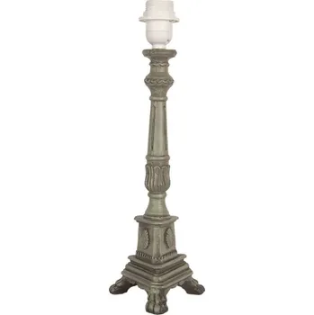 Stojací lampa Zelenošedá dřevěná základna k lampě Blaasvogt – 14x14x42 cm