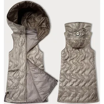 Dámská vesta Světle béžová dámská vesta s ozdobným prošíváním S'West (B8348-70) odstíny béžové 48