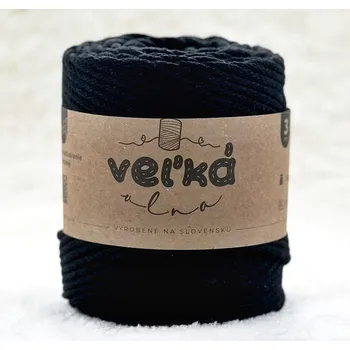 Příze VEĽKÁvlna VEL'KÁvlna bavlněná šňůra na háčkování 3mm Uhel