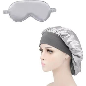 SatinSleep čepice na spaní a SoftSleep maska na oči - stříbrná
