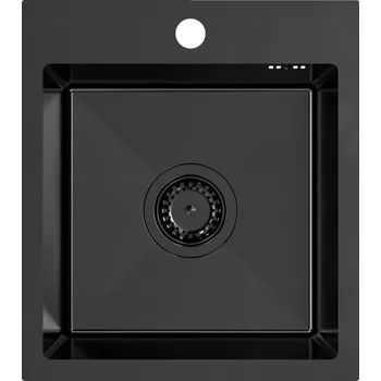 Granitový dřez MyQ Dřez Leo 10 S dřez kuchyňský ocelový černý jednokomorový 40x45