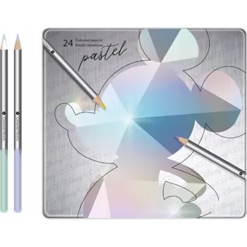 Pastelka ŠKOLNÍ pastelky OLOVĚNÉ KULATÉ 24 v kovové krabička CoolPack DISNEY