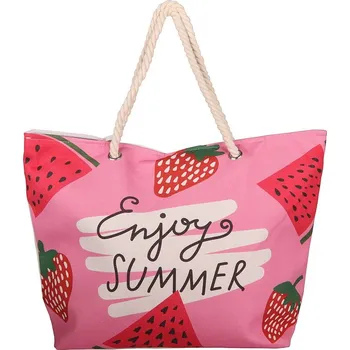 Plážová taška Velká plážová taška na rameno Bellugio růžová