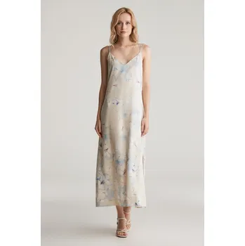 Dámské šaty ŠATY GANT FLORAL PRINT SLIP DRESS PUTTY