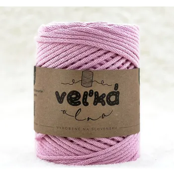 Příze VEĽKÁvlna VEL'KÁvlna bavlněná šňůra na háčkování 3mm Růže šípková