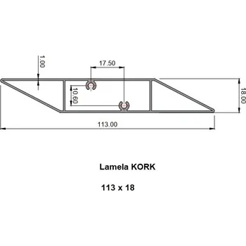 Plotovka Aluris Plotovka hliníková KORK 113x18 x1000mm Provedení povrch: lakovaná - dřevodekor