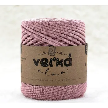 Příze VEĽKÁvlna VEL'KÁvlna bavlněná šňůra na háčkování 3mm Růženín